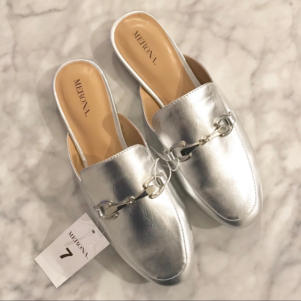 Merona Kona Backless Mule Loafers Silver - Picture 1 of 6